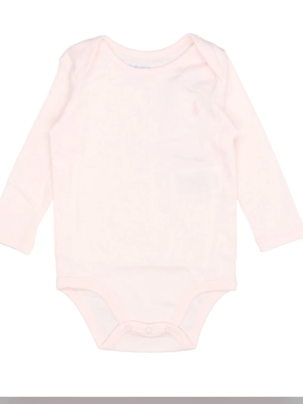Ralph Lauren Baby Girl Cotton Long-Sleeve Bodysuit in Delicate Pink 3-6 Months